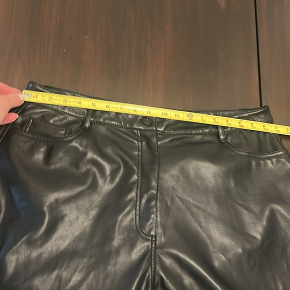 DEX Faux Leather High Waisted Straight Leg Cropped Black Pants Sz 1X - Picture 15 of 17